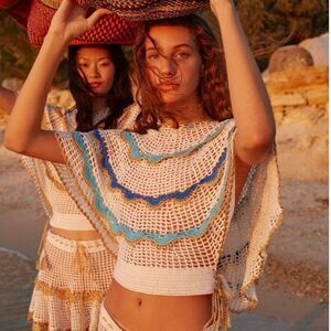 248.00 NWT MY BEACHEY SIDE RIMA SCALLOPED TOP NWT MEDIUM